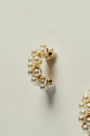 Brinco Argola com Mini Pérolas Dourado