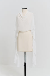 Capa Longa em Chiffon - Live Off White