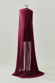Capa Longa em Chiffon - Sol Fúcsia