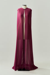 Capa Longa em Chiffon - Sol Fúcsia