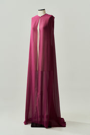 Capa Longa em Chiffon - Sol Fúcsia