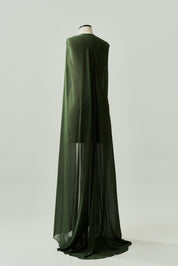 Capa Longa em Chiffon - Sol Verde Oliva
