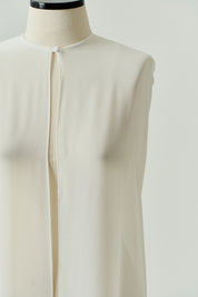 Capa Longa em Chiffon - Sol Off White