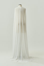 Capa Longa em Chiffon - Sol Off White