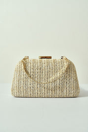 Bolsa Arredondada de Palha Clara