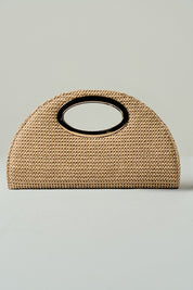 Bolsa de Palha Escura Meia Lua