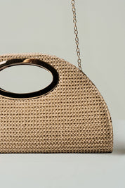 Bolsa de Palha Escura Meia Lua