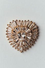 Brinco Coração de Strass Dourado