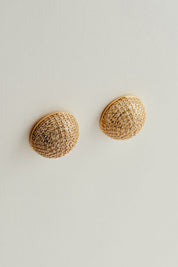 Brinco de Bola Cravejada de Strass Dourada