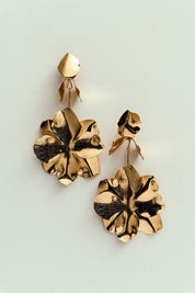 Brinco Pingente Flor Dourado