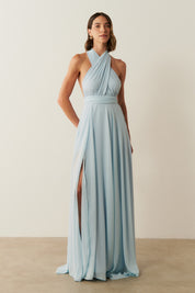 Vestido de Festa Longo de Chiffon e Fenda Lateral - Mil Formas Serenity