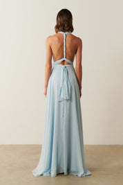 Vestido de Festa Longo de Chiffon e Fenda Lateral - Mil Formas Serenity
