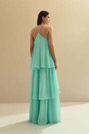 Vestido de Festa Longo em Camadas - Barcelona Tiffany