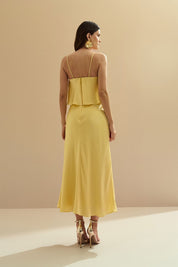 Vestido Long Midi Slip Dress com Alça Removível - Cartagena Amarelo