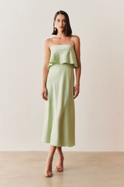Vestido Long Midi Slip Dress com Alça Removível - Cartagena Menta