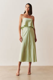 Vestido Long Midi Slip Dress com Alça Removível - Cartagena Menta
