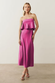 Vestido Long Midi Slip Dress com Alça Removível - Cartagena Violeta