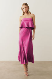 Vestido Long Midi Slip Dress com Alça Removível - Cartagena Violeta