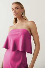 Vestido Long Midi Slip Dress com Alça Removível - Cartagena Violeta