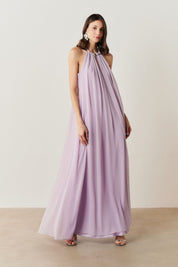 Vestido Longo com Alça Fina Ajustável - Adélia Lillás