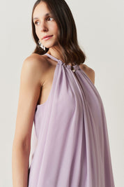 Vestido Longo com Alça Fina Ajustável - Adélia Lillás