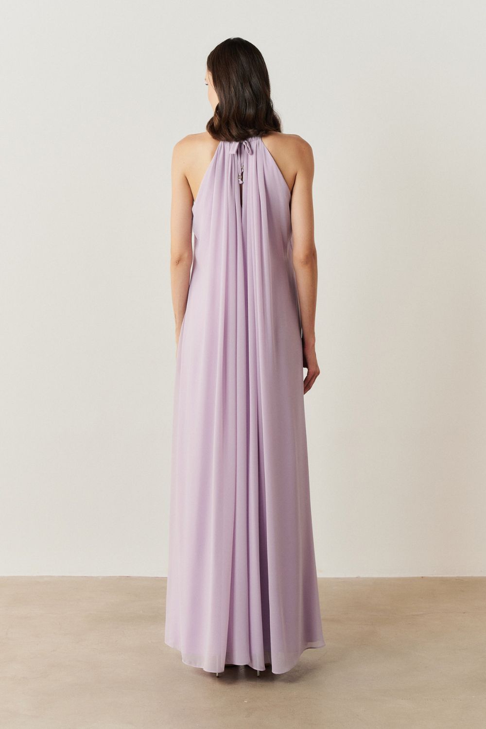 Vestido Longo com Alça Fina Ajustável - Adélia Lillás
