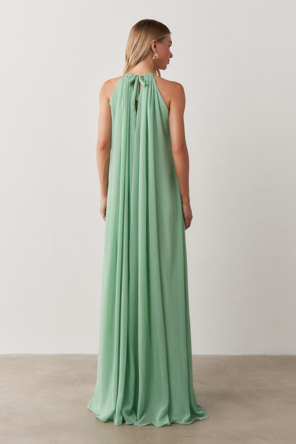 Vestido Longo com Alça Fina Ajustável - Adélia Menta