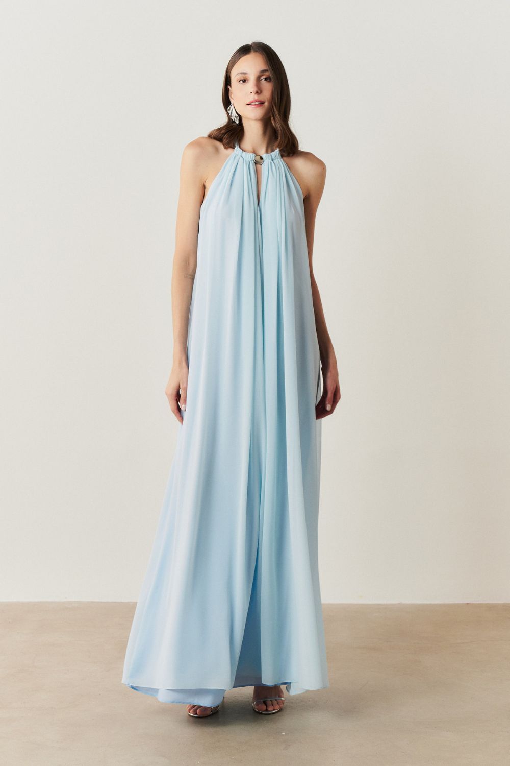 Vestido Longo com Alça Fina Ajustável - Adélia Serenity