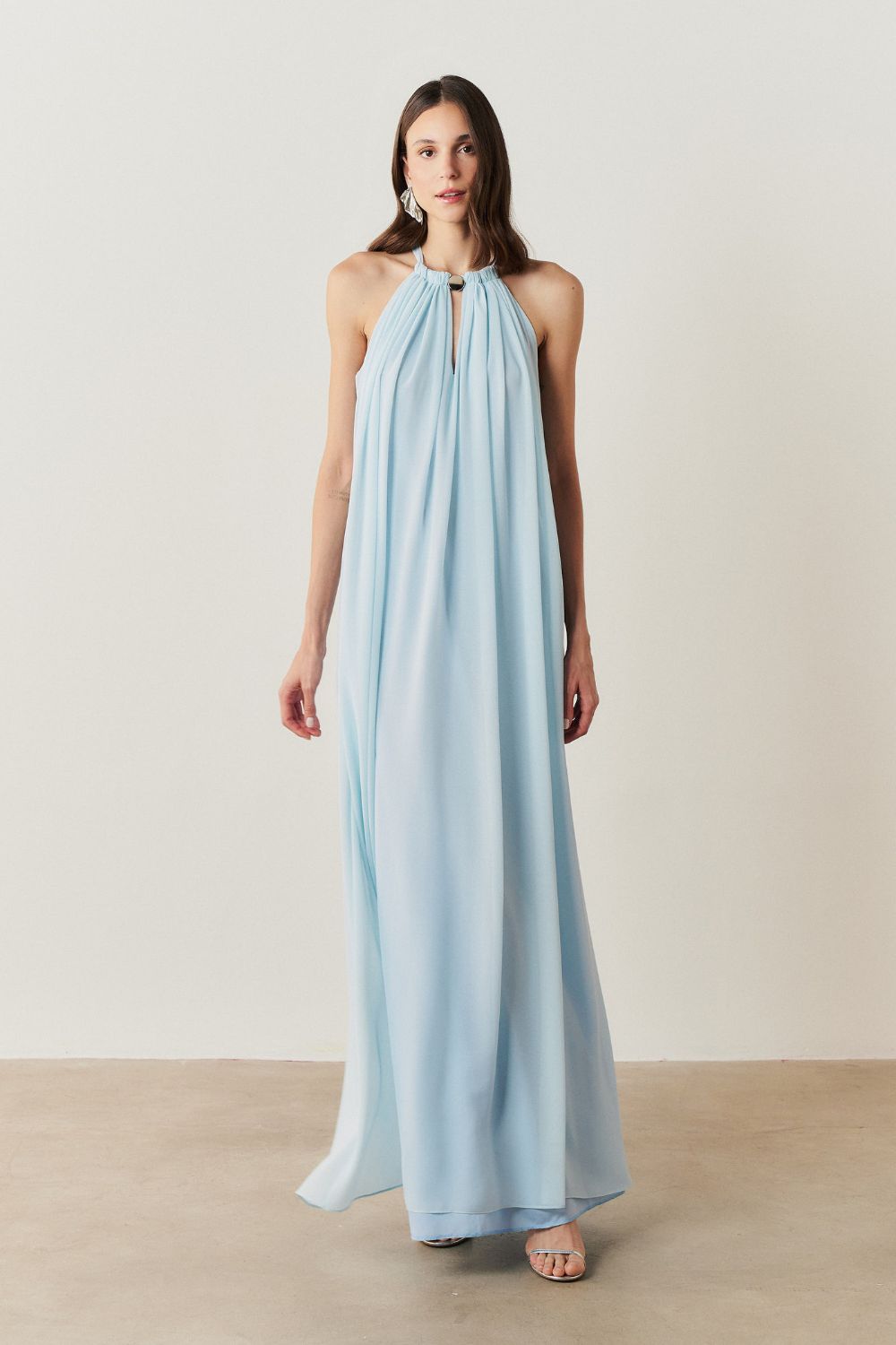 Vestido Longo com Alça Fina Ajustável - Adélia Serenity