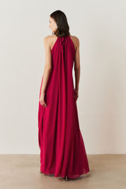 Vestido Longo com Alça Fina Ajustável - Adélia Vermelho