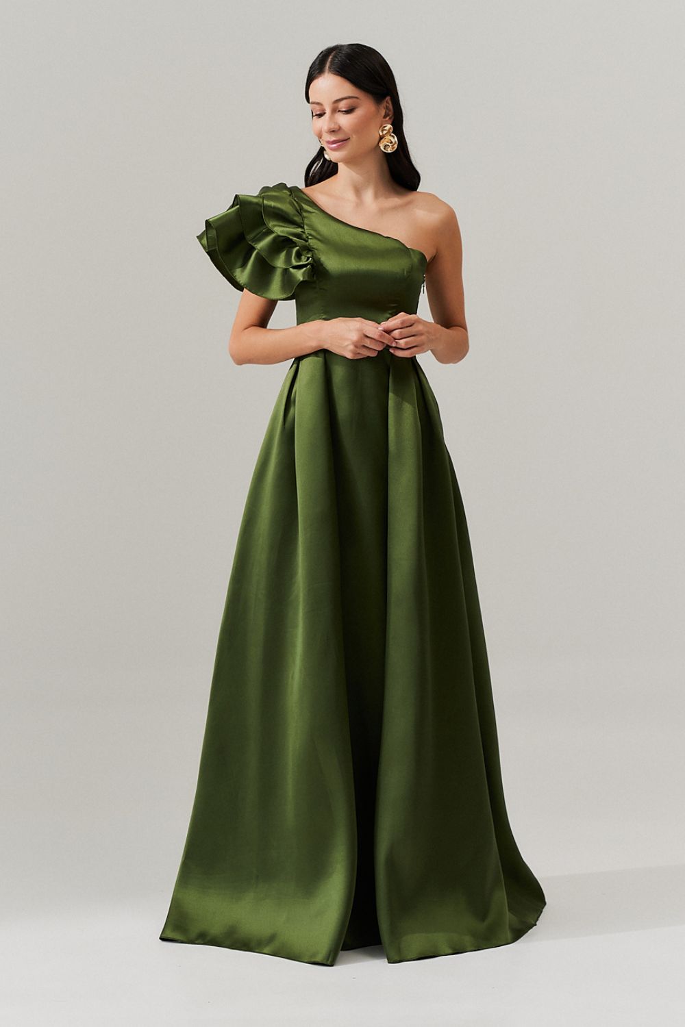 slim fit dress slacks Layla Williams Green Keyhole Halter Neck A-Line Dress Sky High Moive main image 1
